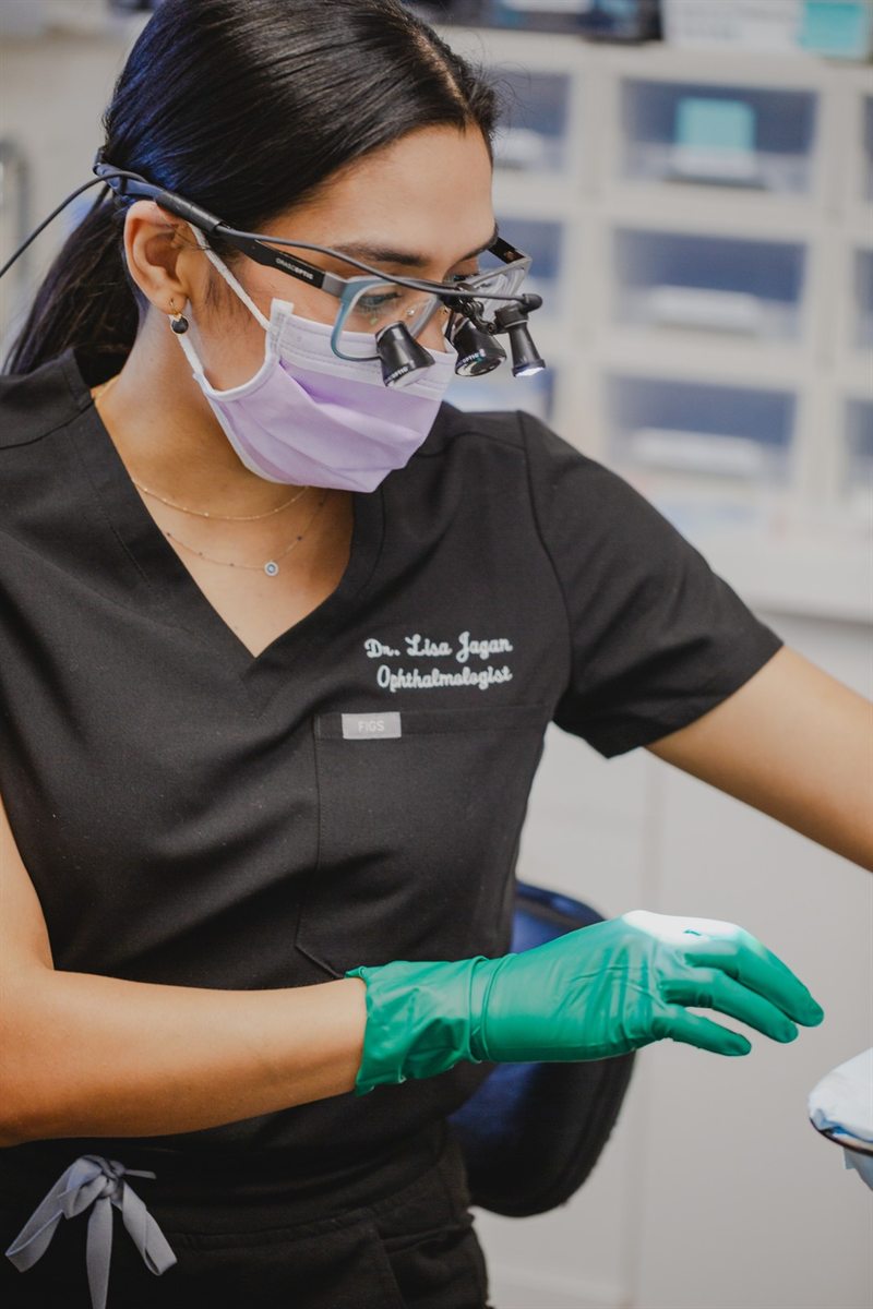 Dr Lisa Jagan in clinic at Optimal Vision